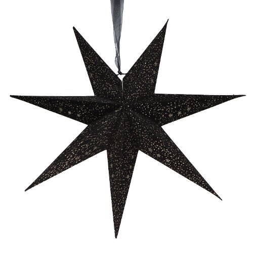 Papieren Kerstster Velvet Glitter 60 cm - Zwart