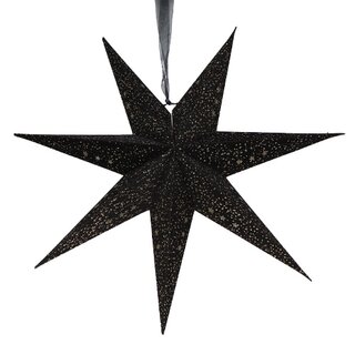 Papieren Kerstster Velvet Glitter 60 cm - Zwart