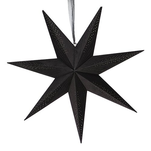 Papieren Kerstster Velvet Relief 60 cm - Zwart