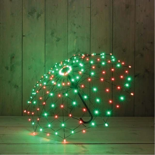 LED Paraplu Metaal Flash Regenboog - 85x53 cm