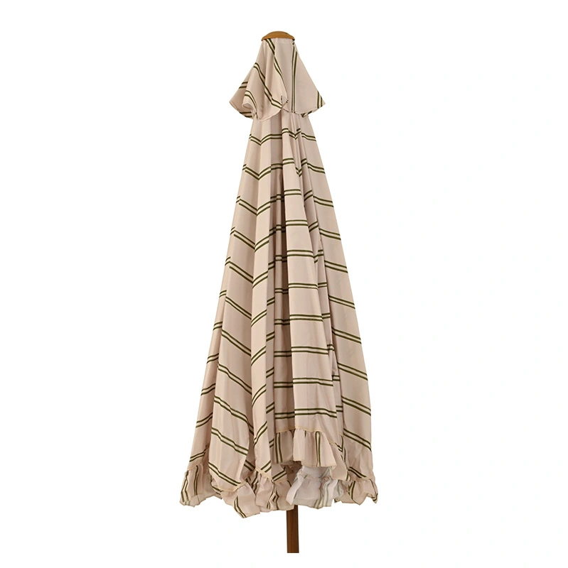 Decoris Parasol Franje Streep Beige - Ø220 cm - afbeelding 2