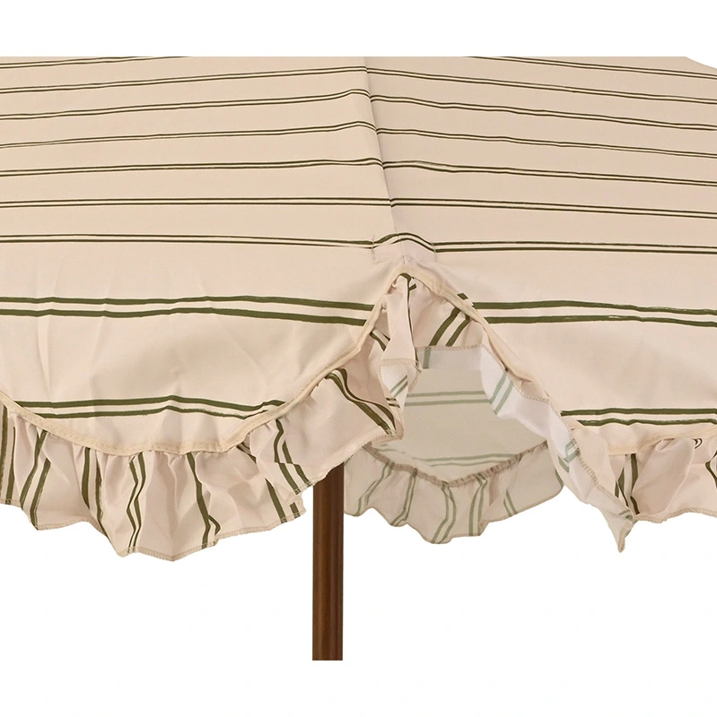 Decoris Parasol Franje Streep Beige - Ø220 cm - afbeelding 4