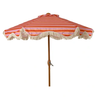 Decoris Parasol Franje Streep Lila - Ø180 cm - afbeelding 1