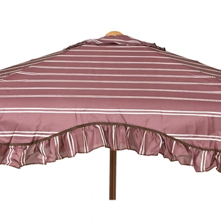 Decoris Parasol Franje Streep Maroon - Ø220 cm - afbeelding 4
