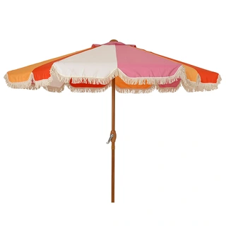 Decoris Parasol Franje Streep Multi - Ø220 cm - afbeelding 1