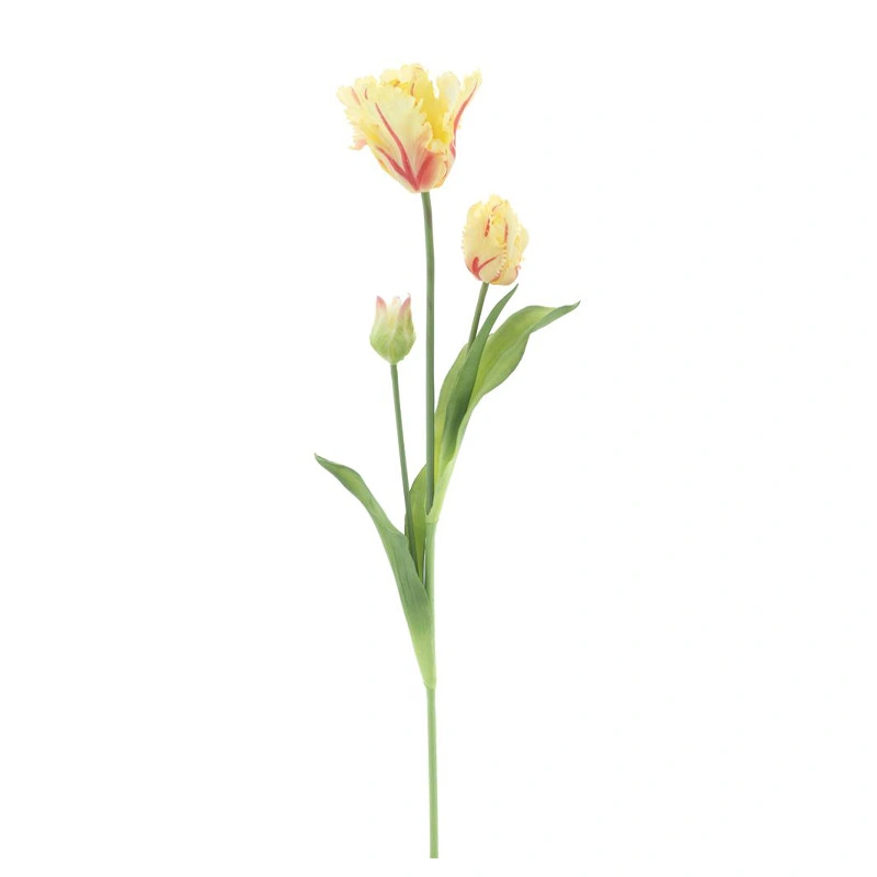 Kunst Parrot Tulp 3x 71 cm - Geel
