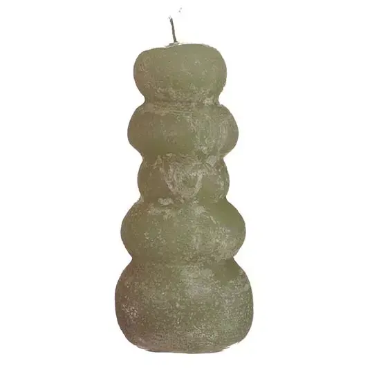 Pebble Candle D7xH15 cm - Groen - afbeelding 1