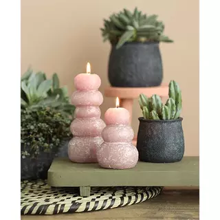 Pebble Candle D7xH9,5 cm - Taupe - afbeelding 3