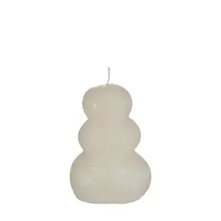 Pebble Candle D7xH9,5 cm - Wit - afbeelding 1