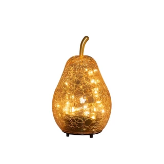 LED Peer Glas Crackle 11x18 cm - Amber