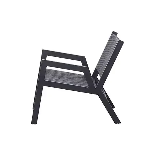 Woood Pem Fauteuil met Armleuning Aluminium Zwart - afbeelding 3