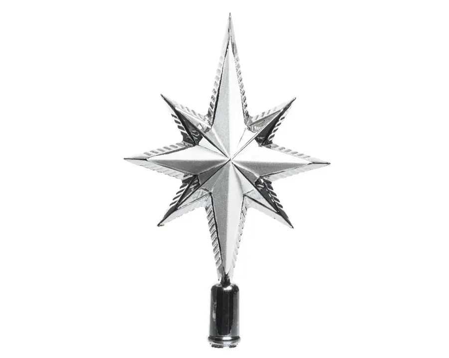 Piek Kerstster Glitter - Zilver