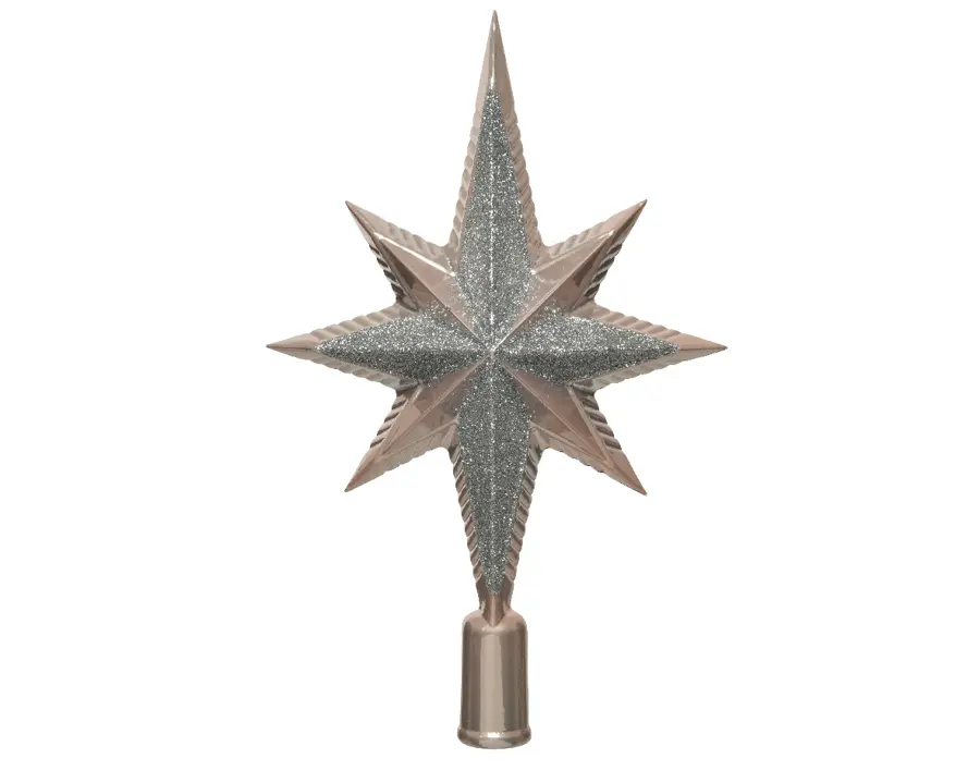 Piek Kerstster Glitter - Poederroze