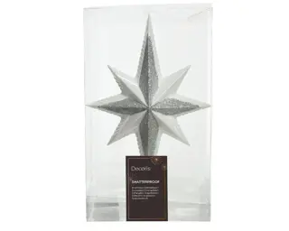 Piek Kerstster Glitter - Winterwit