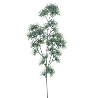 Kunsttak Pine Cones Spray Wit/Groen - 66 cm