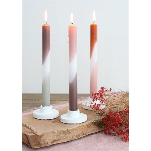 Dip Dye Candles Set 3 st. - Pink/Olive - afbeelding 3