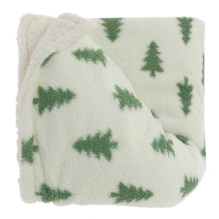 Unique Living Plaid Holly 130x160cm - Wit/Groen