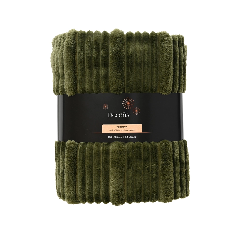Kerstplaid Ribbel groen - afbeelding 1