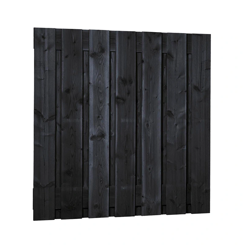 Douglas Plankenscherm Fijnbezaagd Zwart Gedompeld 19 mm - 180x180 cm
