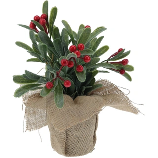 Kunstplant met Bessen in Jute Pot