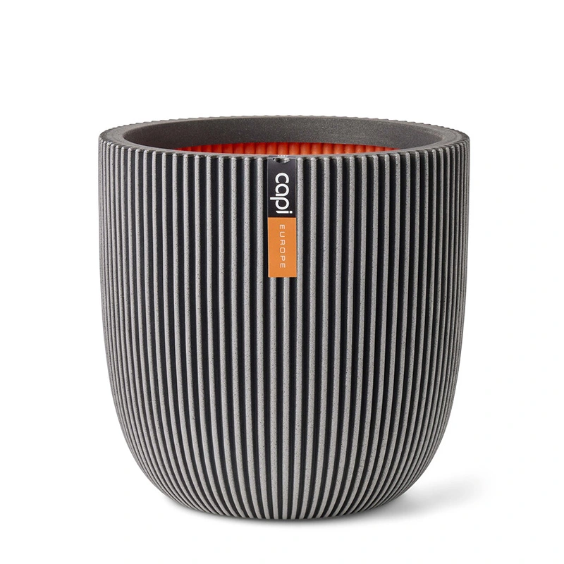 Capi Bloempot Bol Groove Ø35x34 cm - Antraciet - afbeelding 1