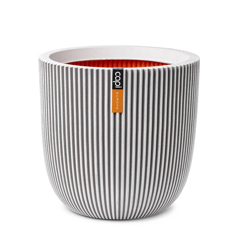 Capi Bloempot Bol Groove Ø35x34 cm - Ivoor - afbeelding 1