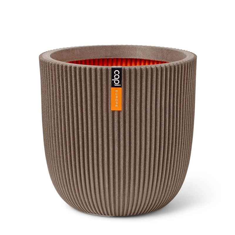Capi Bloempot Bol Groove Ø54x52 cm - Taupe - afbeelding 1