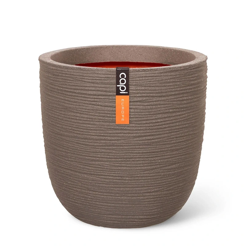 Capi Bloempot Bol Rib Ø35x34 cm - Warm Taupe