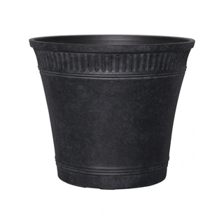 Kunststof Bloempot Rib Rond Charcoal Black - Ø44x38 cm