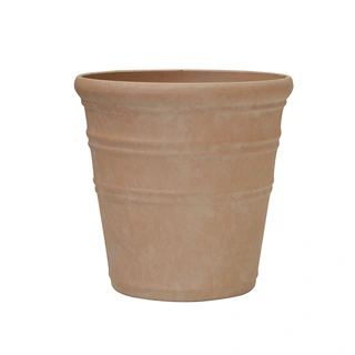 Kunststof Bloempot Rib Double Tuscany Terra - Ø46x46 cm