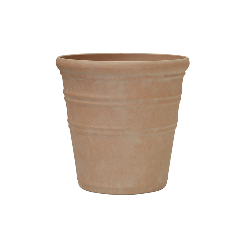 Kunststof Bloempot Rib Double Tuscany Terra - Ø40x42 cm