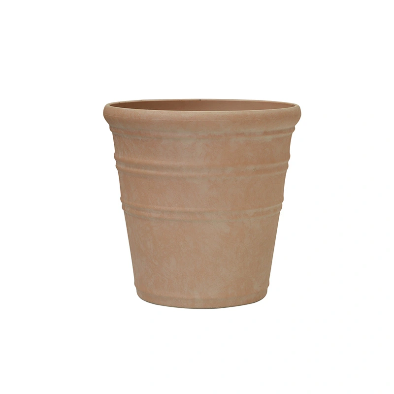 Kunststof Bloempot Rib Double Tuscany Terra - Ø35x35 cm