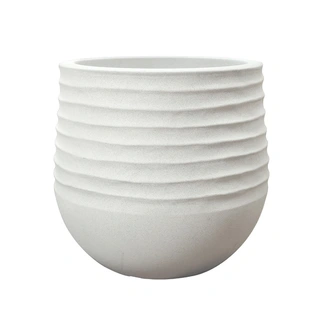 Kunststof Bloempot Rib Rond Chalk Beige - Ø53x49 cm