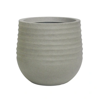 Kunststof Bloempot Rib Rond Cement Grey - Ø53x49 cm