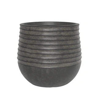 Kunststof Bloempot Rib Rond Vintage Black - Ø53x49 cm