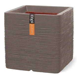 Capi Bloempot Vierkant Rib 50x50 cm - Taupe