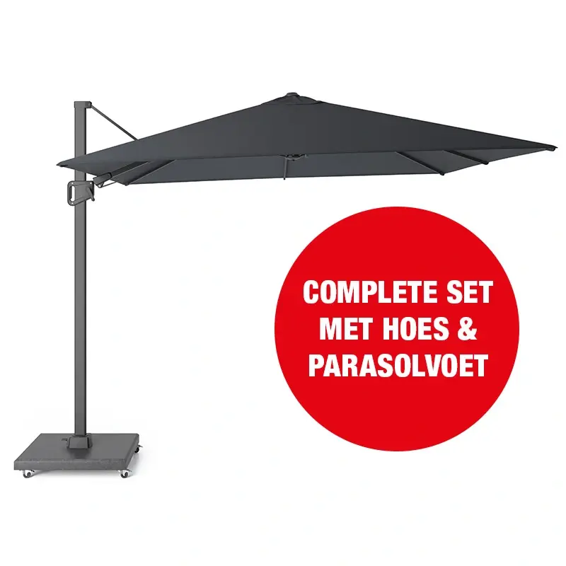 Halifax Zweefparasol Set 300x300 cm - Antraciet - afbeelding 1