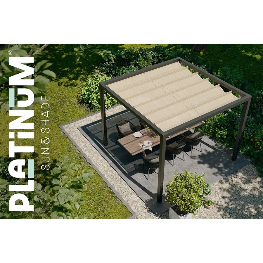 Platinum Coolfit Harmonica Schaduwdoek 290x500 cm - Zand - afbeelding 3