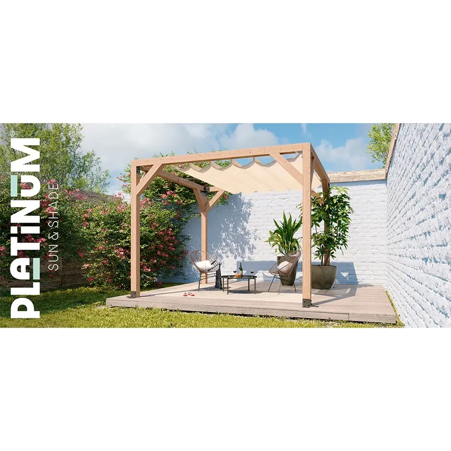 Platinum Coolfit Harmonica Schaduwdoek 290x500 cm - Zand - afbeelding 4