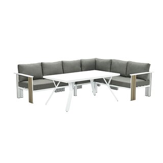 Garden Impressions Plato Lounge diningset - Wit Mosgroen - afbeelding 1