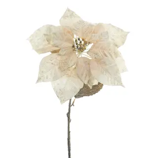 Kunstbloem Poinsettia Cream - 74 cm