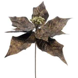 Kunstbloem Poinsettia Gold - 64 cm