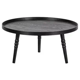 Woood Exclusive Ponto Bijzettafel Hout Zwart 36xØ75 cm - afbeelding 1