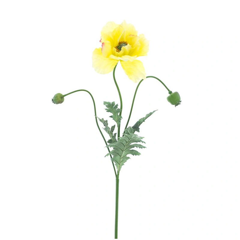 Kunstbloem Poppy Casper Geel - 93 cm