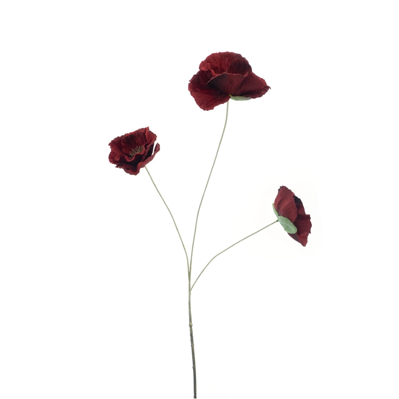 Kunstbloem Poppy Spray Hardy Rood - 70 cm