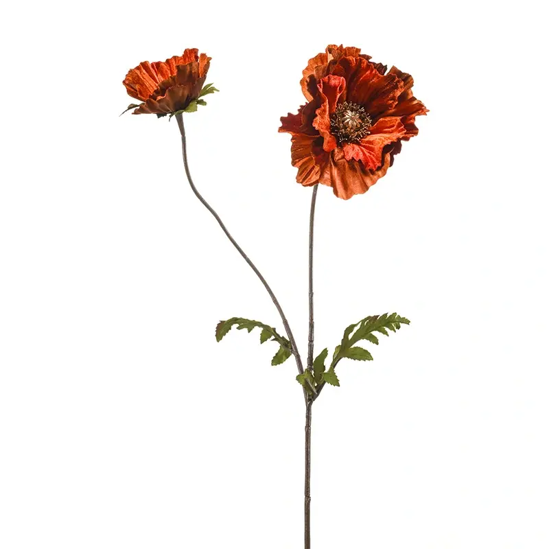 Kunstbloem Poppy Velvet Orange - 78 cm