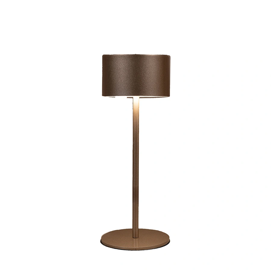 Tafellamp Cylinder Oplaadbaar Brons - Ø8x22 cm