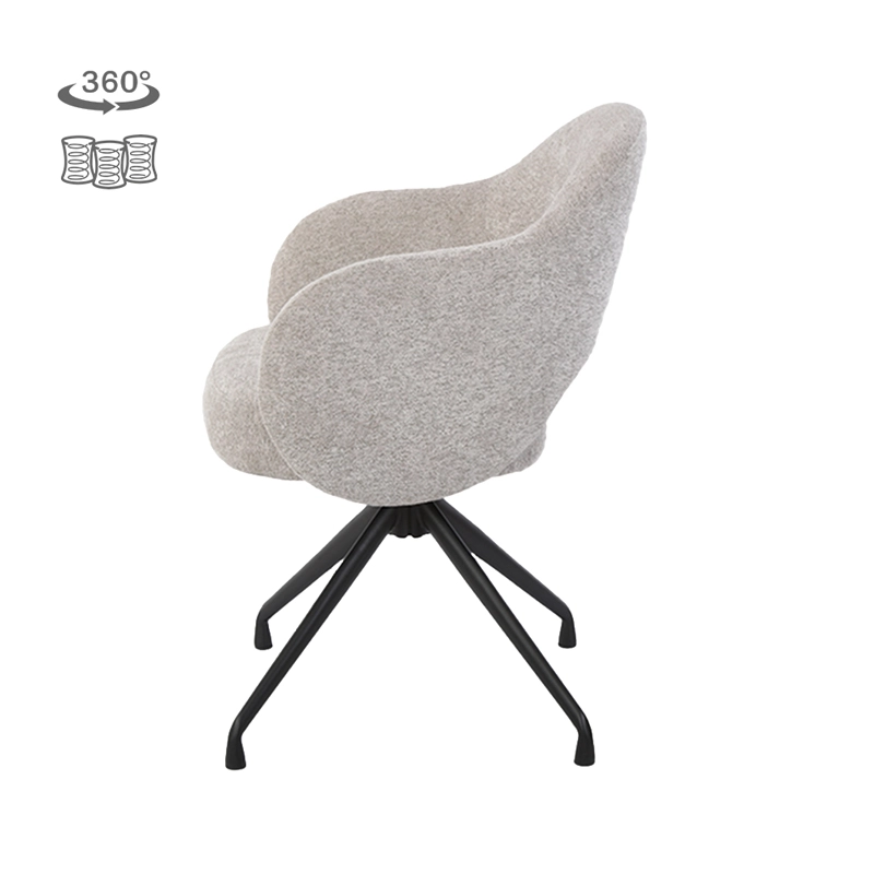 Porto Eetkamerstoel - Beige met Zwart onderstel - afbeelding 2