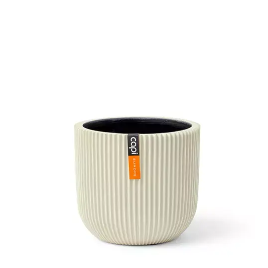 Capi Pot Bol Groove 14x13 cm - Beige - afbeelding 1