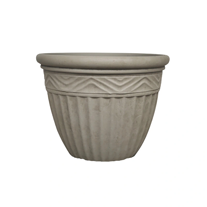 Kunststof Bloempot Rib Rand Vintage Clay - Ø45x35 cm